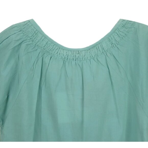 BOHO SmockTop Women Size Small Keren Hart Embroidered Hippie Boho Sage Green - Picture 8 of 8